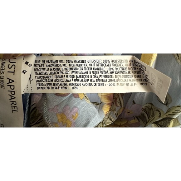 NWT ENDLESS ROSE Women's BOHO Chiffon ROMPER Lt Blue Floral Ruffled Lined Size M - Picture 10 of 10